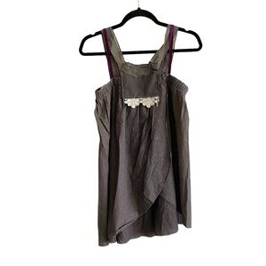 Grey Sleeveless Cotton Sleeveless Blouse S